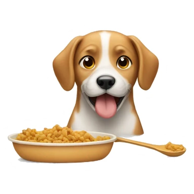 Dog eating food sticker