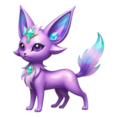 Shiny Exotic Elemental Espeon-Persian-Pokémon-Fakémon-hybrid-creature (full body) sticker