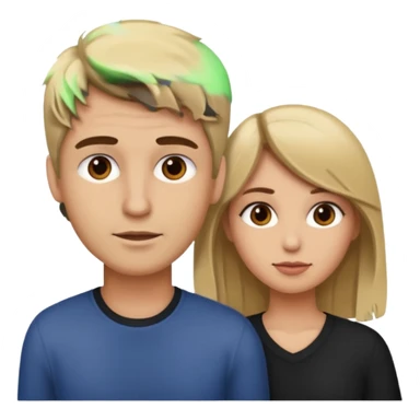 couple male dirty blonde hair female dark brown hair sticker