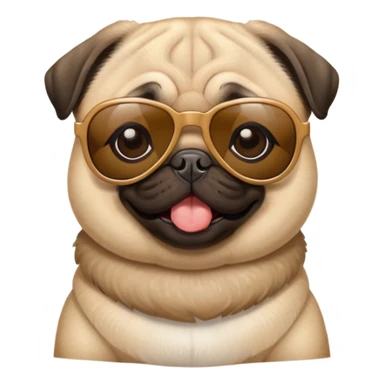 Pug wearing sunglasses sticker