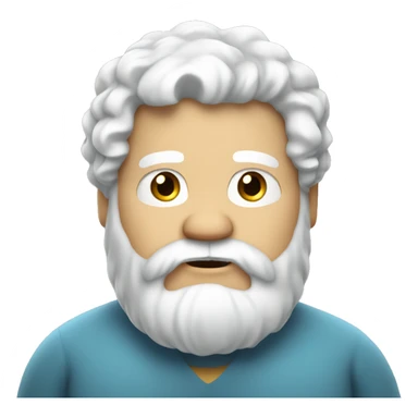 Obese, with white wavy hair and a white beard. sticker
