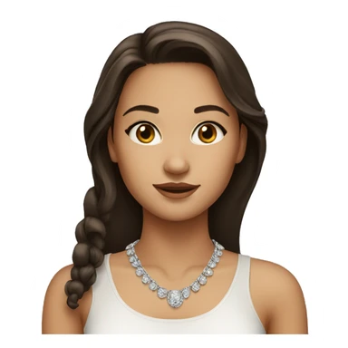 brunette girl with necklace sticker