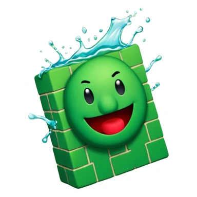 Kool Aid Man bursting through a green BRICK wall sticker