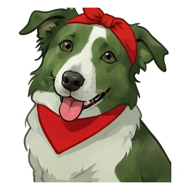 border collie with tounge out  sticker