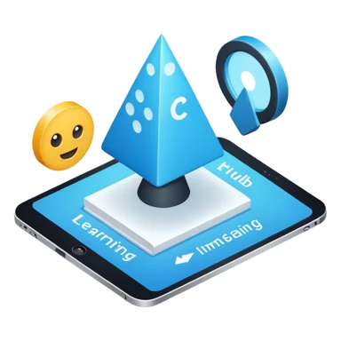 interfaccia online semplice. Learning Hub - Ambiente digitale che raccoglie contenuti, risorse e moduli formativi in un unico spazio navigabile.
 sticker