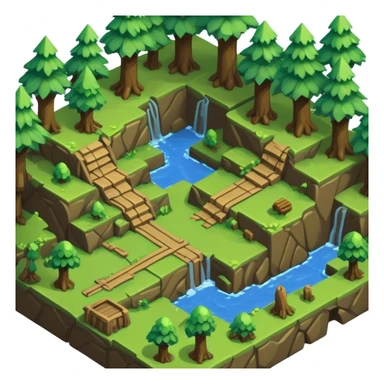 StarCraft-inspired, isometric RTS rugged terrain tile forest sticker
