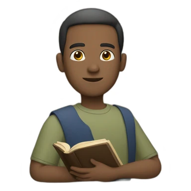 Man with book sticker