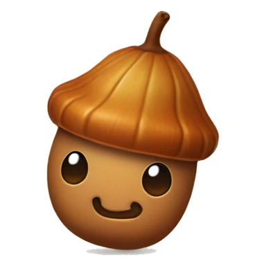 A whimsical acorn with a tiny autumn leaf sitting on top as a cute hat. sticker