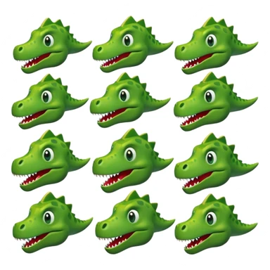 Every reaction of a dinosaur faced emoji sticker