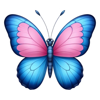 blue butterfly with a pink hawaiian flower sticker