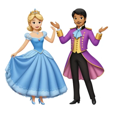 Prince and cinderella dancing sevillanas sticker