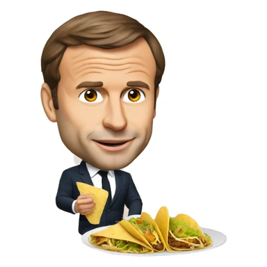 Emmanuel macron qui mange un tacos sticker