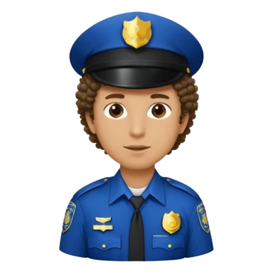 curley hair police sticker