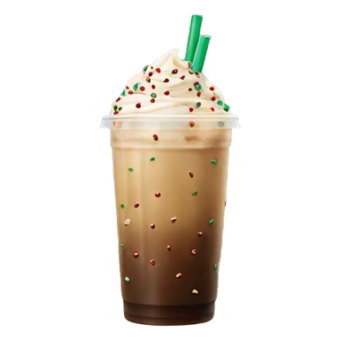 Iced coffee with red and green sprinkles sticker