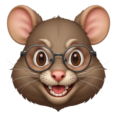 laughing, evil, scary rat playing football, wearing glasses sticker