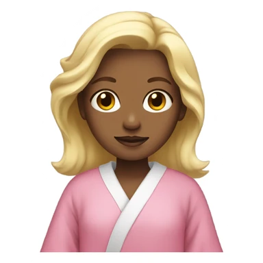 girl with blonde hair wearing a pink robe sticker