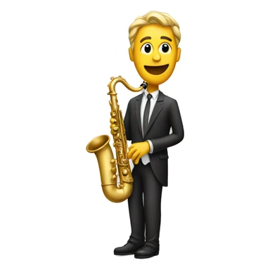 man in a suit playing saxophone  sticker