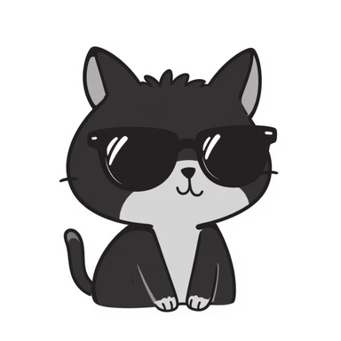cute cat wearing stylish sunglasses sticker
