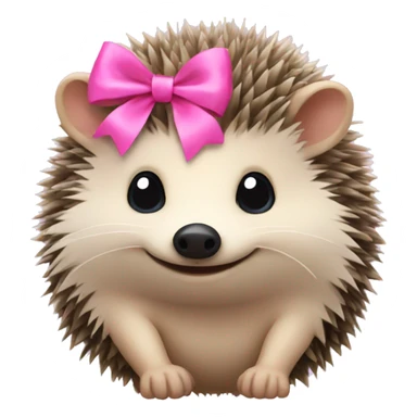 hedgehog with a pink bow sticker