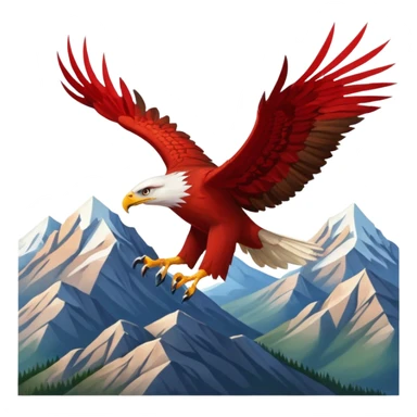 Red eagle on montains sticker