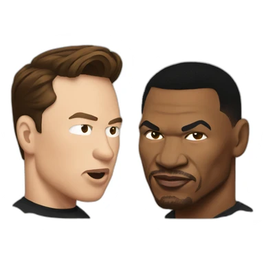 elon musk fighting mike tyson sticker
