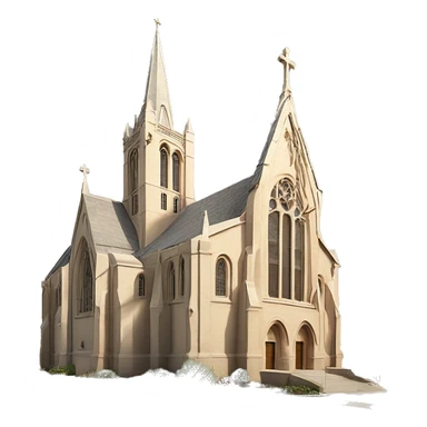 Beautiful church in tan in French gothic style by architect Emmanuel masqueray in Saint Paul Minnesota sticker