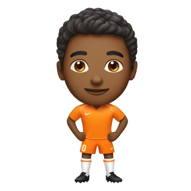 Soccer player in tangerine and orange kit sticker