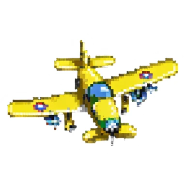 yellow propeller plane sticker