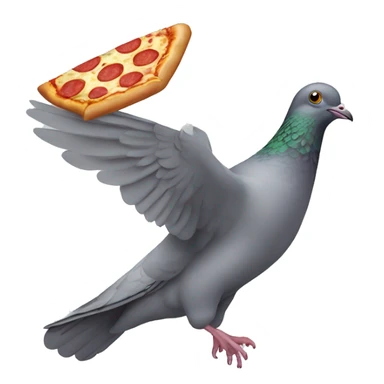 pigeon flying and carrying a pizza box sticker
