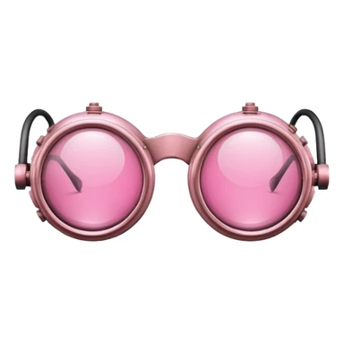 vintage pink welder's glasses, retro style with pink circular lenses, steampunk inspired sticker
