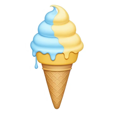 Ice cream emoji, pastel blue & yellow palette
Flat vector, minimal, cute emoji style sticker