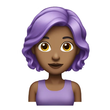 white woman with medium purple hair sticker