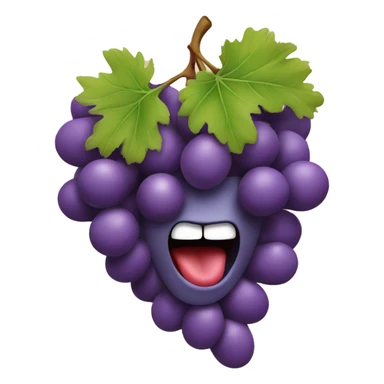 Face with grapes coming out of mouth  sticker