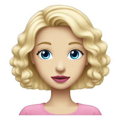 Pretty blonde haired blue eyed girl with pink lips sticker