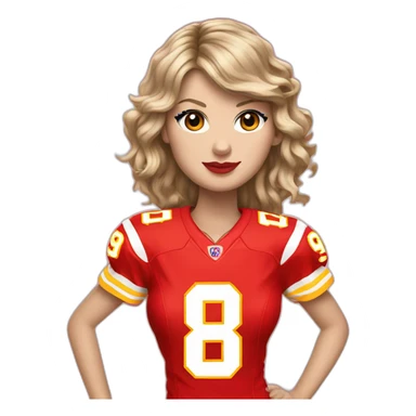 taylor swift wearing chiefs jersey number 87 sticker