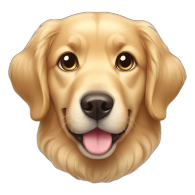 Golden retriever with kawaii eyes sticker