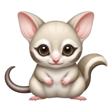 Fat and cute Japanese sugar glider  white. A mom anda a baby one very fat and cute. Snow white colour very white sticker