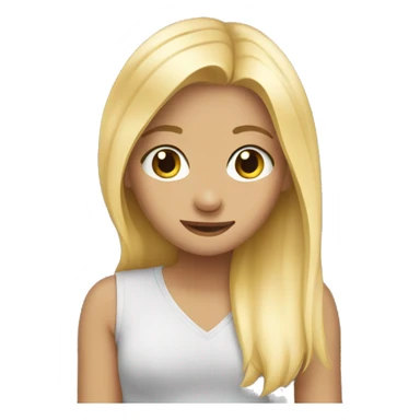 hugging myself blonde girl sticker