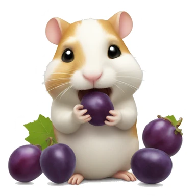 hamster eating a grape sticker