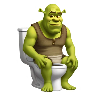Shrek on the toilet sticker