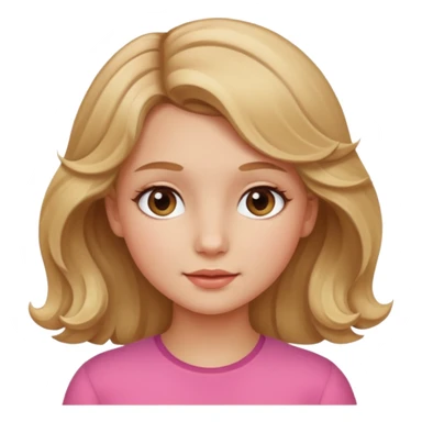 Can you make her more browny blonde with a slight curl in her hair with rosy cheeks sticker