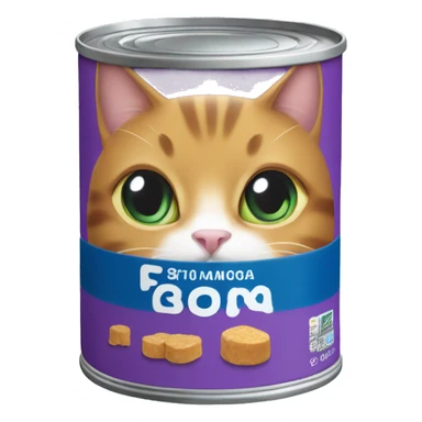 Can of cat food sticker