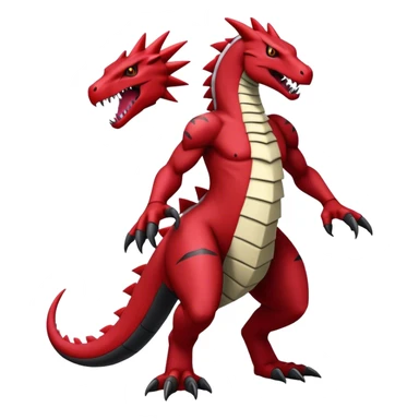 Badass cool edgy black and red salazzle-Guilmon-tyranitar-hybrid, full body sticker