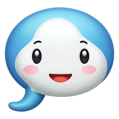 Flat white color chat bubble emoji sticker