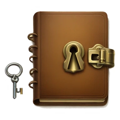 vintage diary with lock and key sticker