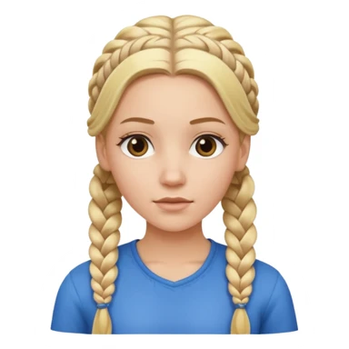 white girl with full braided blonde hair, side cornrows sticker