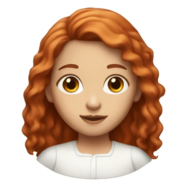 long red haired girl with brown eyes and oval face sticker