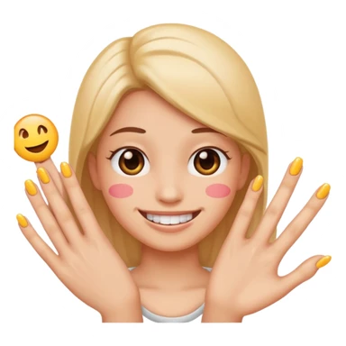 A simwly emoji with nails pookie symbol  sticker
