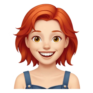 A girl with red hair laughing  sticker