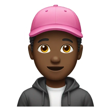 Black boy with a pink cap  sticker